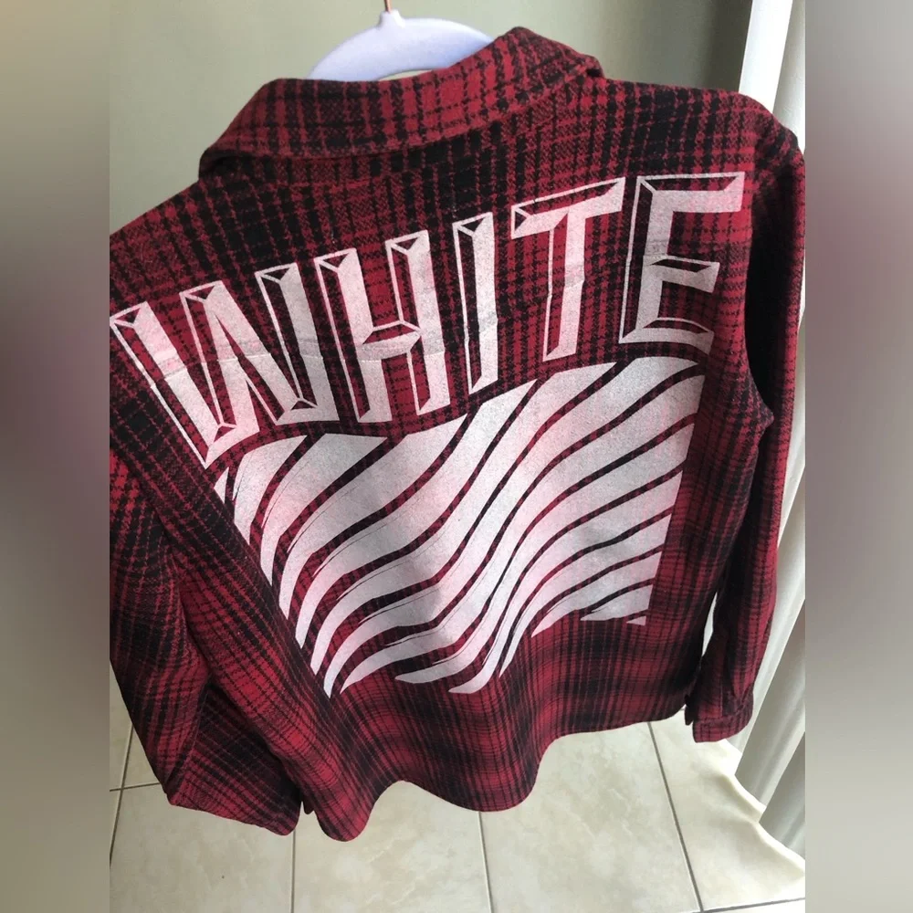 Off-White Heavy Wool Flannel Shirt Jacket Size: M